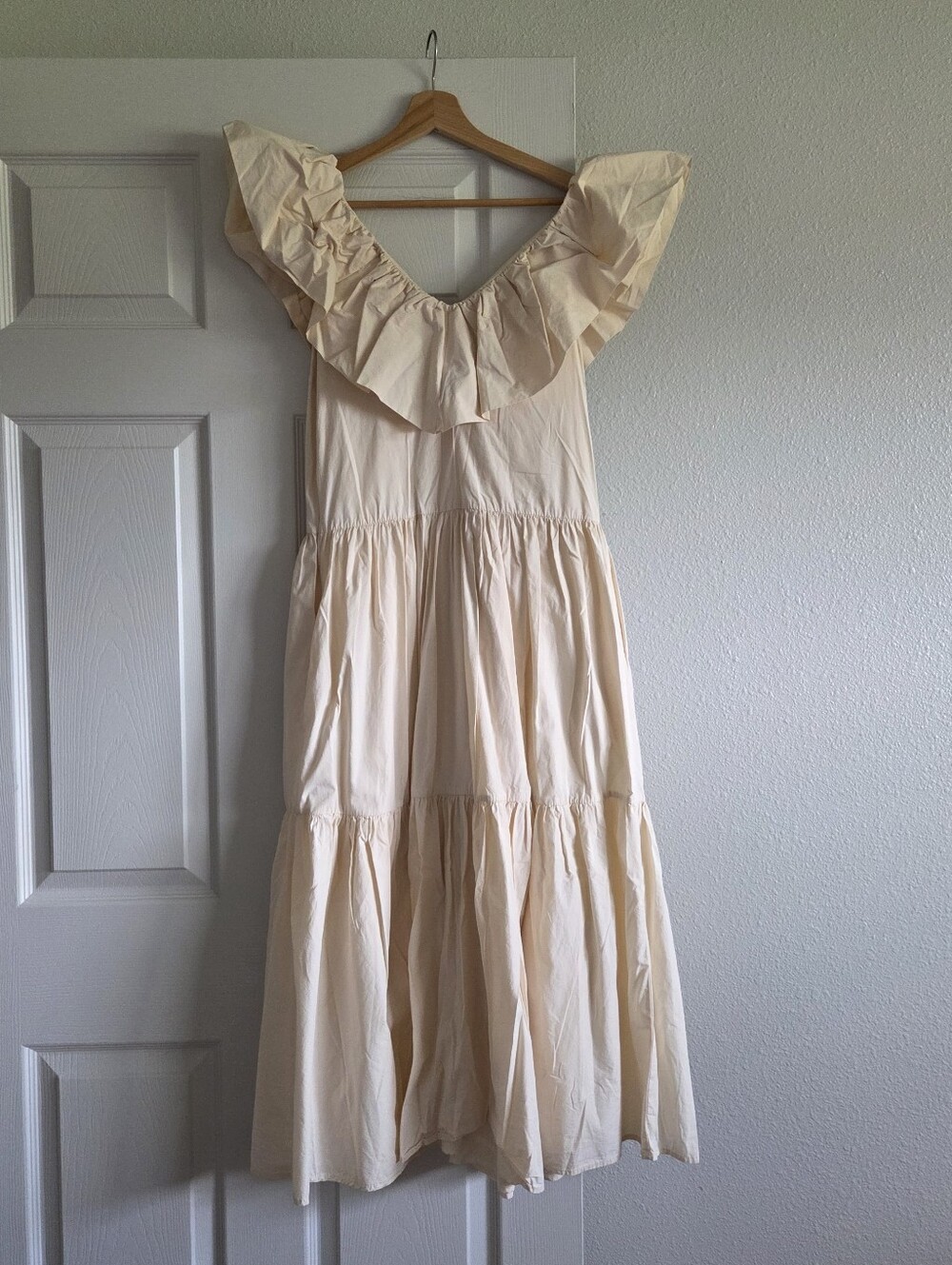 English FactoryEnglish Factory Ruffle Neck Sleeveless Midi Dress size S